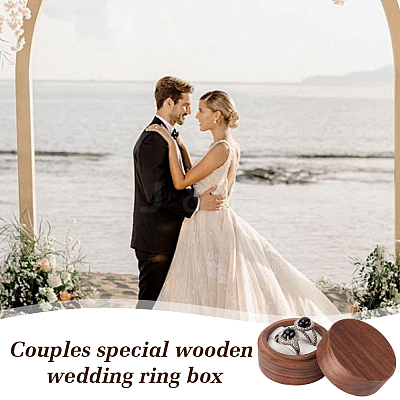 2-Slot Round Wood Ring Storage Boxes CON-HY0001-05D-1