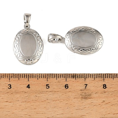 Floral Embossed Brass Locket Pendants KK-CBA7157-04P-1