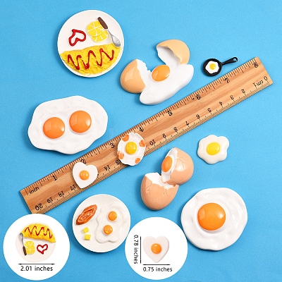 10Pcs 10 Style Fried Egg Pendants for DIY Jewelry Making Finding Kit DIY-SZ0005-84-1