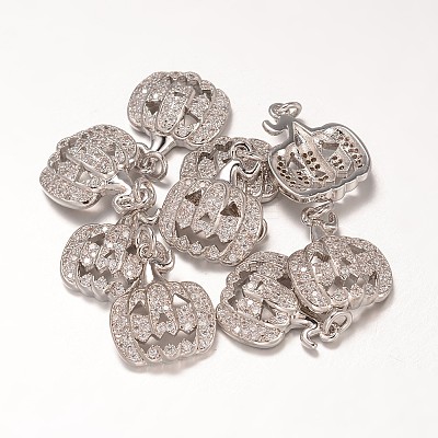 Halloween Brass Cubic Zirconia Pendants ZIRC-K026-06-M-NR-1