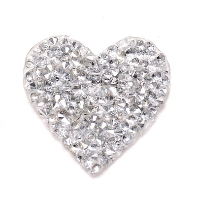 Heart Glitter Hotfix Rhinestone DIY-WH0268-17B-1