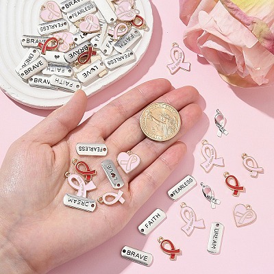 100Pcs 10 Styles Alloy Enamel Pendant Sets FIND-YW0006-82-1