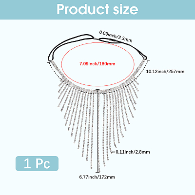 Alloy Rhinestone & Polyester Head Chain AJEW-WH20072-21P-1