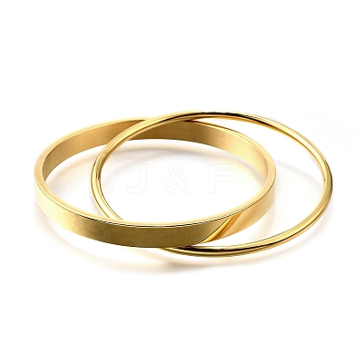 304 Stainless Steel Bangles BJEW-V004-01G-1