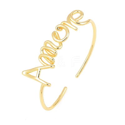 Amour Brass Open Cuff Bangles BJEW-F528-03G-1