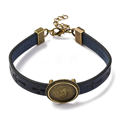 Hollow Cross PU Leather Bracelet Making MAK-I020-01D-1