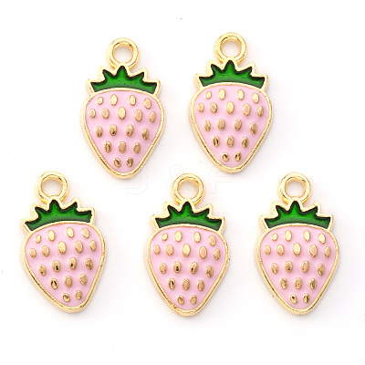 Light Gold Plated Alloy Enamel Pendants X-ENAM-R136-20A-1