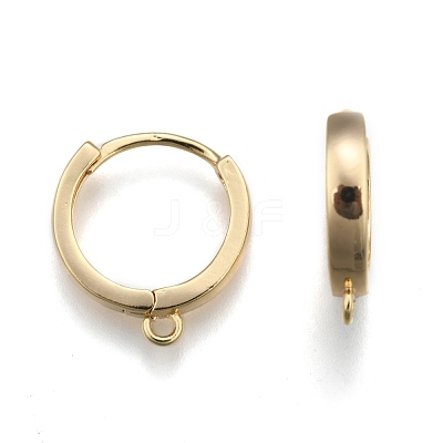 Brass Huggie Hoop Earring Findings KK-S350-069G-1