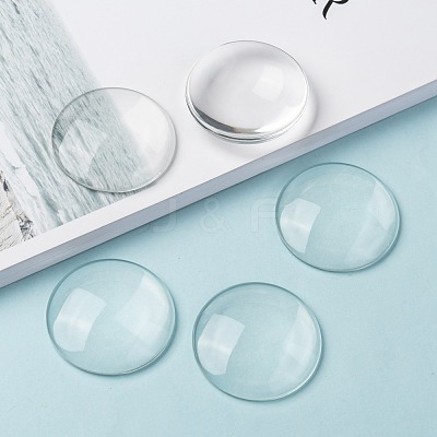 Transparent Glass Cabochons X-GGLA-R026-45mm-1