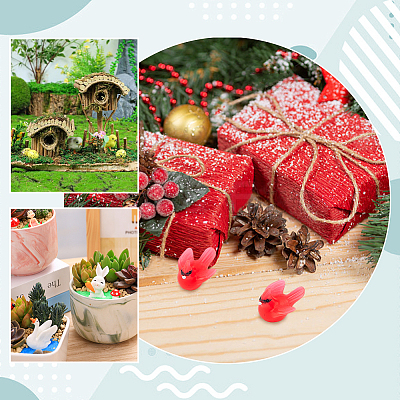 70Pcs Resin Bird Display Decoration AJEW-PH0007-27-1