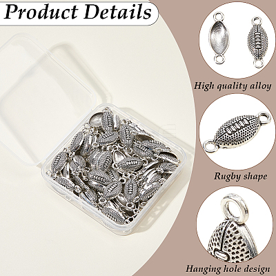 90Pcs Tibetan Style Alloy Sport Ball Connector Charms FIND-SC0023-16-1