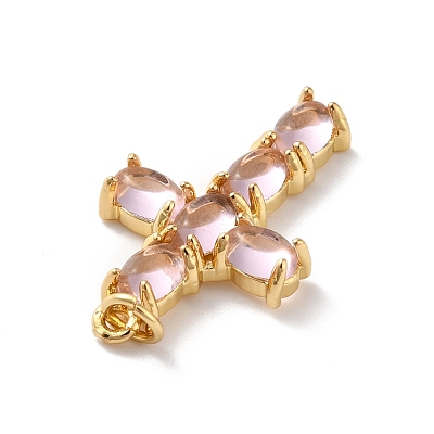 Rack Plating Brass Micro Pave Cubic Zirconia Pendants X-KK-A160-02G-1