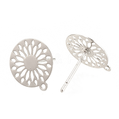 Brass Stud Earring Findings KK-S345-261-1