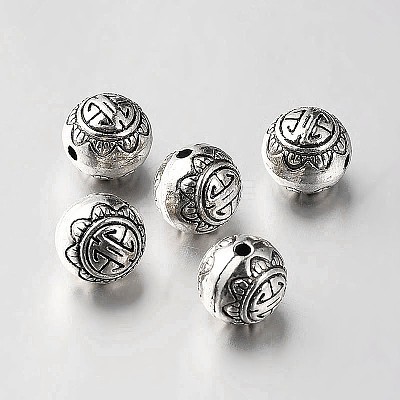 Tibetan Style Alloy Round Beads X-TIBEB-O004-43-1