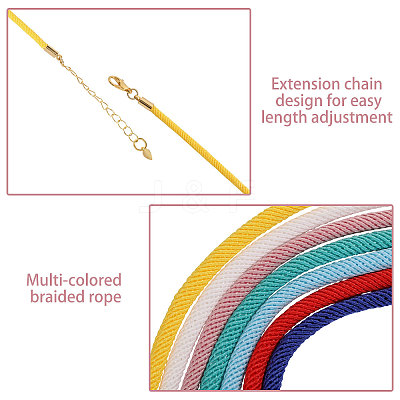 9Pcs 9 Colors Nylon Braided Cord Necklace Making NJEW-PH01639-1