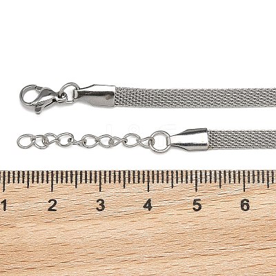 Tarnish Resistant Stainless Steel Network Chains/Mesh Bracelets Bracelets BJEW-I274-13S-1