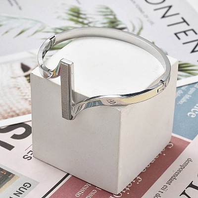 304 Stainless Steel Hinged Bangles for Women BJEW-A011-20P-1