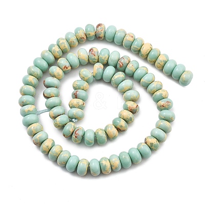 Synthetic Aqua Terra Jasper Beads Strands G-F224-02-8x5mm-01-1