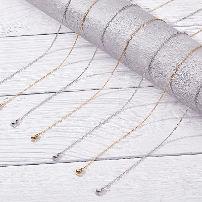 20Pcs 2 Style 304 Stainless Steel Cable Chains Necklaces Set for Men Women NJEW-NB0001-05-1