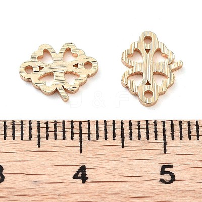 Brass Laser Cut Clover Connector Charms KK-U028-07G-1
