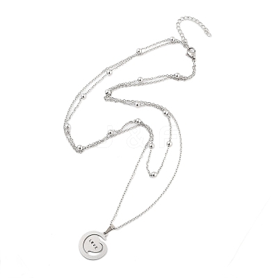 Stainless Steel Pendants Necklaces NJEW-U003-01B-P-1