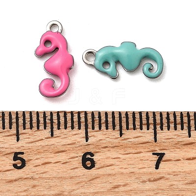 304 Stainless Steel Enamel Charms STAS-Q363-14G-P-1