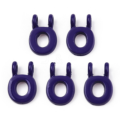 Rack Plating Spray Painted Alloy 2-Loop Link Pendants PALLOY-N176-01O-1