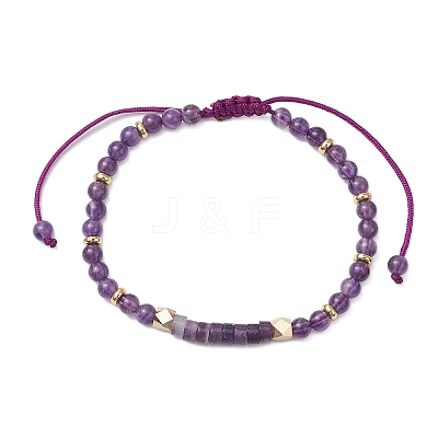Natural Amethyst Braided Bead Bracelets BJEW-JB11241-01-1