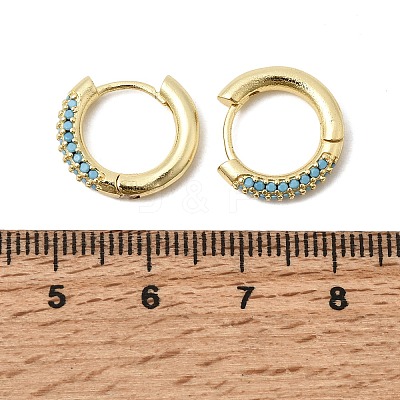 Brass Micro Pave Cubic Zirconia Hoop Earrings EJEW-K324-06G-1