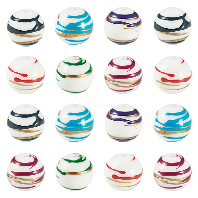 20Pcs Acrylic Stripe Beads MACR-TA0002-77-1