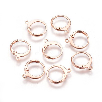 304 Stainless Steel Leverback Earring Findings X-STAS-E460-02RG-1
