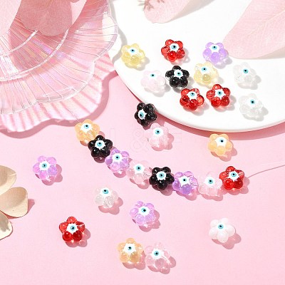 30Pcs 6 Colors Transparent Glass Beads GLAA-CJ0002-62-1