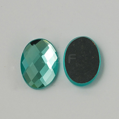 Electroplate Glass Cabochons GGLA-R007-14x10mm-05-1