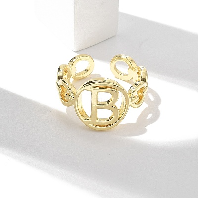 Brass Open Cuff Rings for Women RJEW-K289-01G-B-1