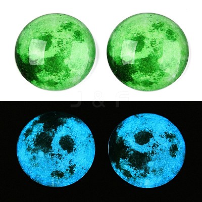 Fluorescent Glass Cabochons GGLA-T004-12E-1