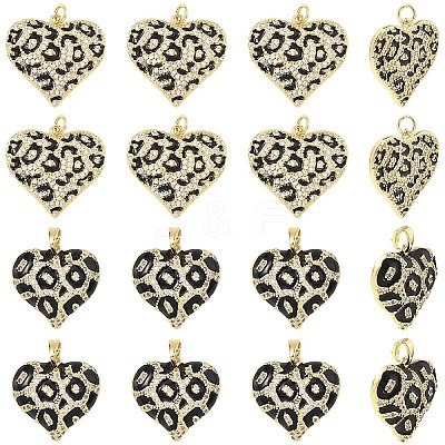 2Pcs 2 Styles Rack Plating Brass Cubic Zirconia Pendants KK-YW0004-08-1