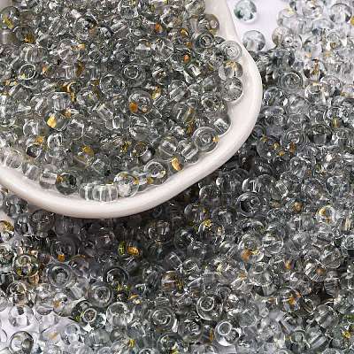 3/0 Baking Paint Transparent Colours Glass Round Beads SEED-L011-13A-12-1
