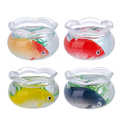 4Pcs 4 Colors Plastic Fish Tanks AJEW-HY0002-56-1