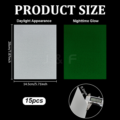 Luminous Glow in the Dark Rectangle Plastic Heat Shrink Sheets Film DIY-WH0591-254B-1