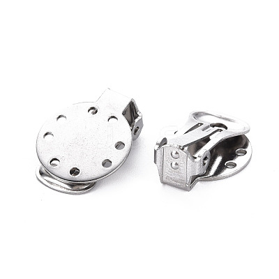 Non-Tarnish 304 Stainless Steel Clip-on Earring Setting STAS-Q241-012A-1
