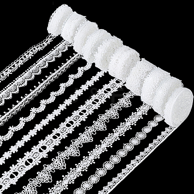 30Yards 10 Styles Polyester Lace Trim OCOR-MA0001-76A-1