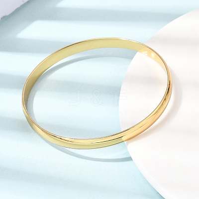 304 Stainless Steel Plain Bangles for Women Men BJEW-Z167-01G-03-1