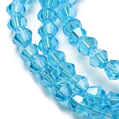 Transparent Electroplate Glass Beads Strands GLAA-F029-3mm-C19-1