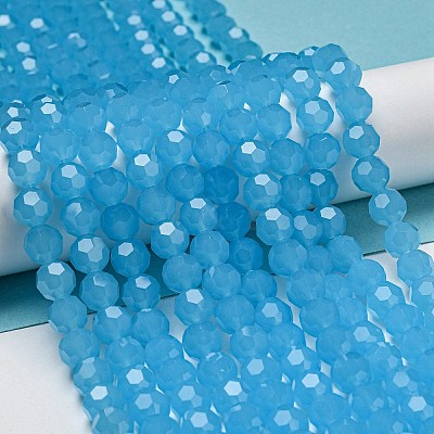 Imitation Jade Glass Beads Stands EGLA-A035-J8mm-D04-1