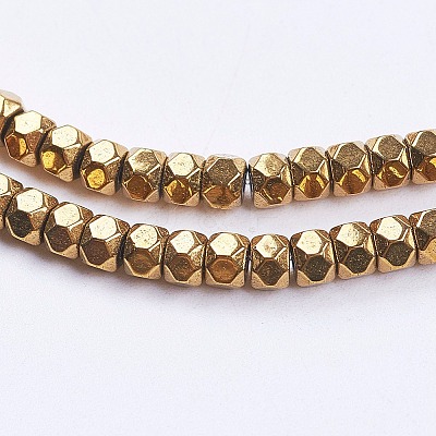 Electroplate Non-Magnetic Synthetic Hematite Beads Strands G-F562-S07-1