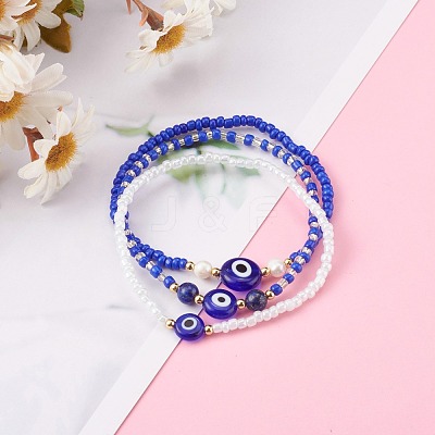 Glass Seed Beaded Stretch Bracelets BJEW-JB05969-02-1