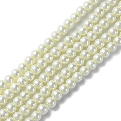 Eco-Friendly Dyed Glass Pearl Round Beads Strands Y-HY-A002-4mm-RB011-1