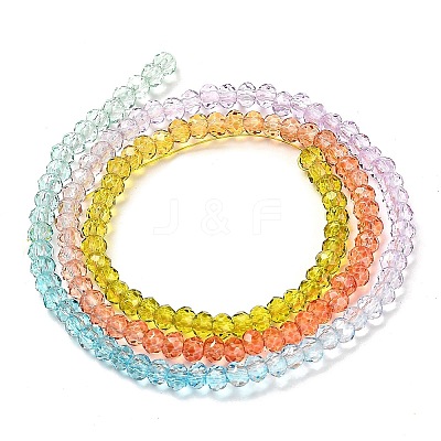 Transparent Painted Glass Beads Strands X1-DGLA-A034-T1mm-A12-1