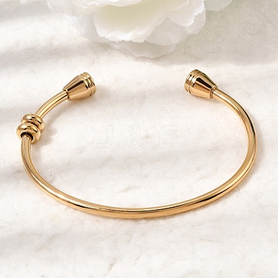304 Stainless Steel Cuff Bangles for Women BJEW-P394-02G-1