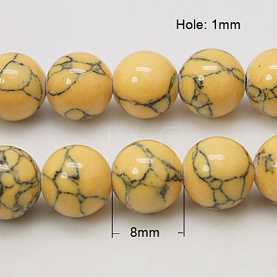 Synthetic Turquoise Beads Strands TURQ-H038-8mm-M-1